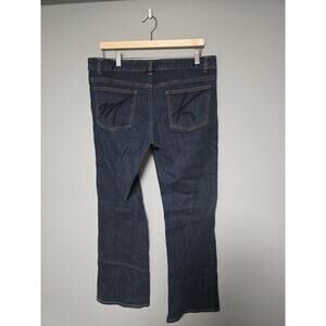 Michael Kors Womens 12 BootCut Jeans Embroidered Dark Wash Designer Denim Casual